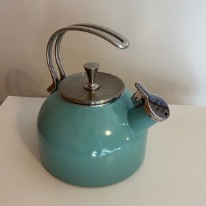 kate spade Aqua and Silver Tea Kettle